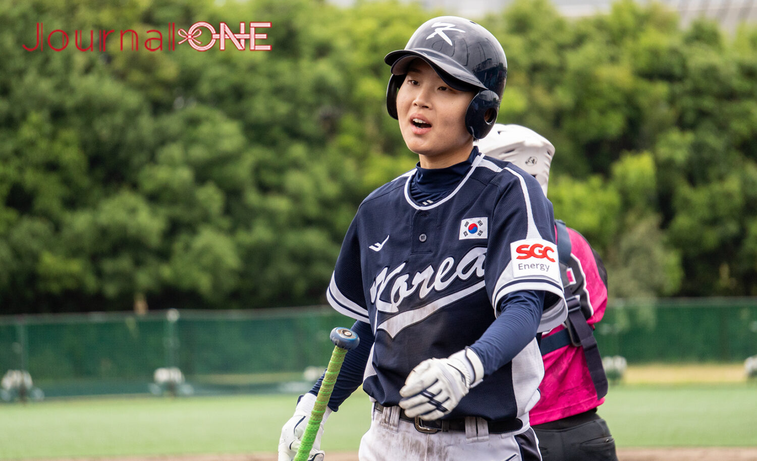 JournalｰONE | 遠藤杏樺（伊予銀行）から四球で出塁したジン・ジュイ（JIN JUI）-JournalｰONE撮影