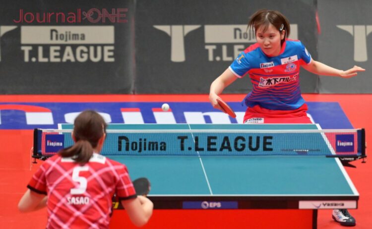 シングルス2に登場した平野美宇(A神奈川)-Journal-ONE撮影