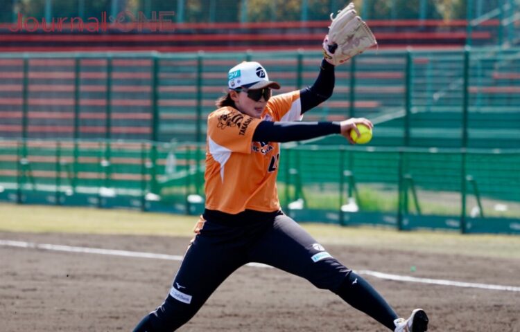 開幕戦でノーヒットノーランを達成した勝股美咲（ビック）‐Journal-ONE撮影