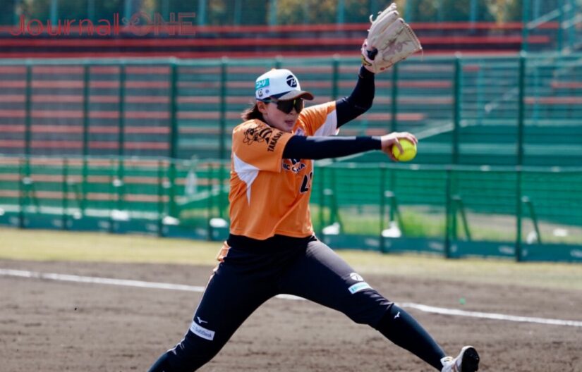 開幕戦でノーヒットノーランを達成した勝股美咲（ビック）‐Journal-ONE撮影