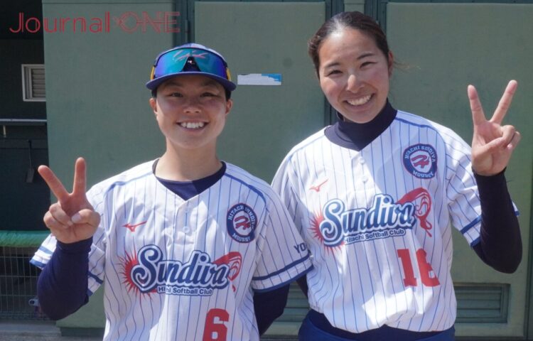 開幕初先発初完封勝利を挙げた奥野∸女鹿田の日立バッテリー‐Journal-ONE撮影
