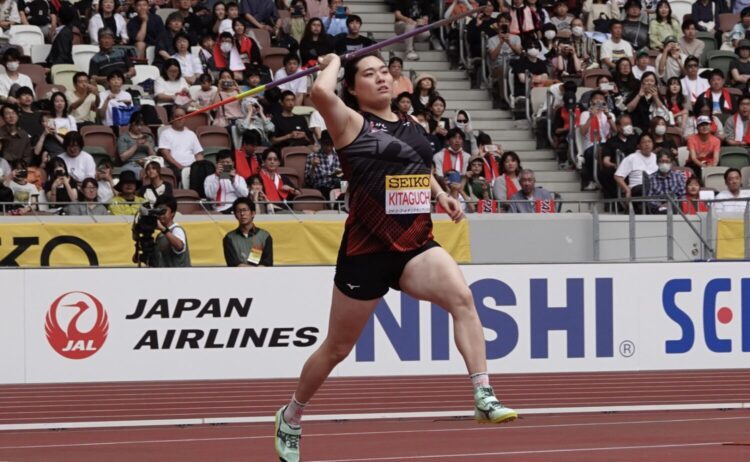 セイコーゴールデングランプリに登場した北口榛花-児玉育美撮影