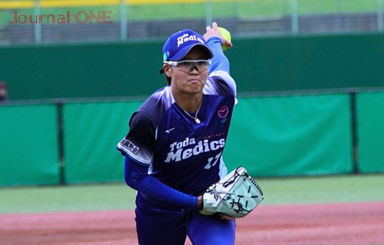 ホンダ戦に先発した後藤は6回を被安打5の2失点、打っても2安打と二刀流を発揮∸Journal-ONE撮影