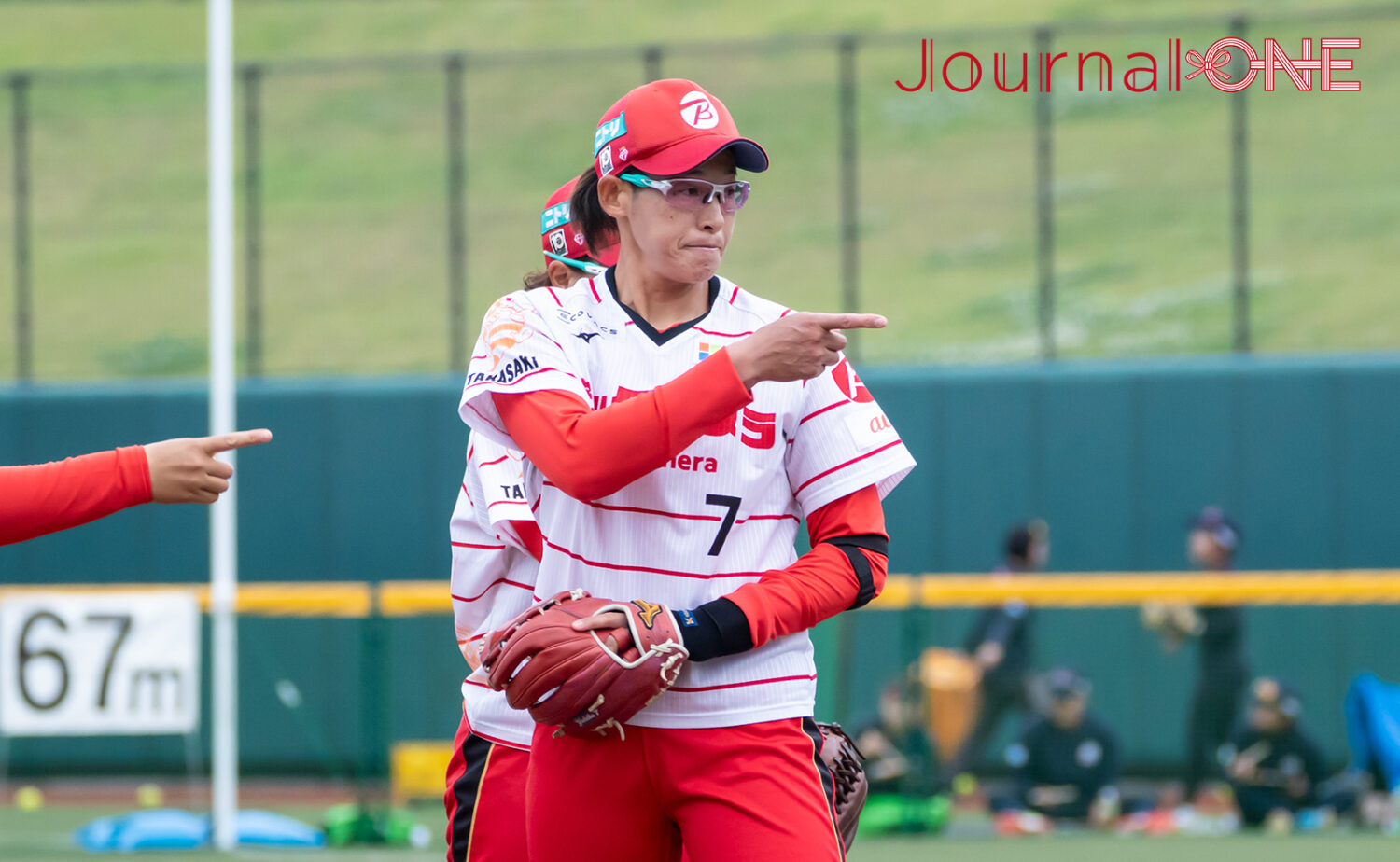 上野 由岐子投手。JDリーグ　レギュラーシーズン第4節、2025年5月10日開催。　デンソー対ビックカメラ　＠等々力球場