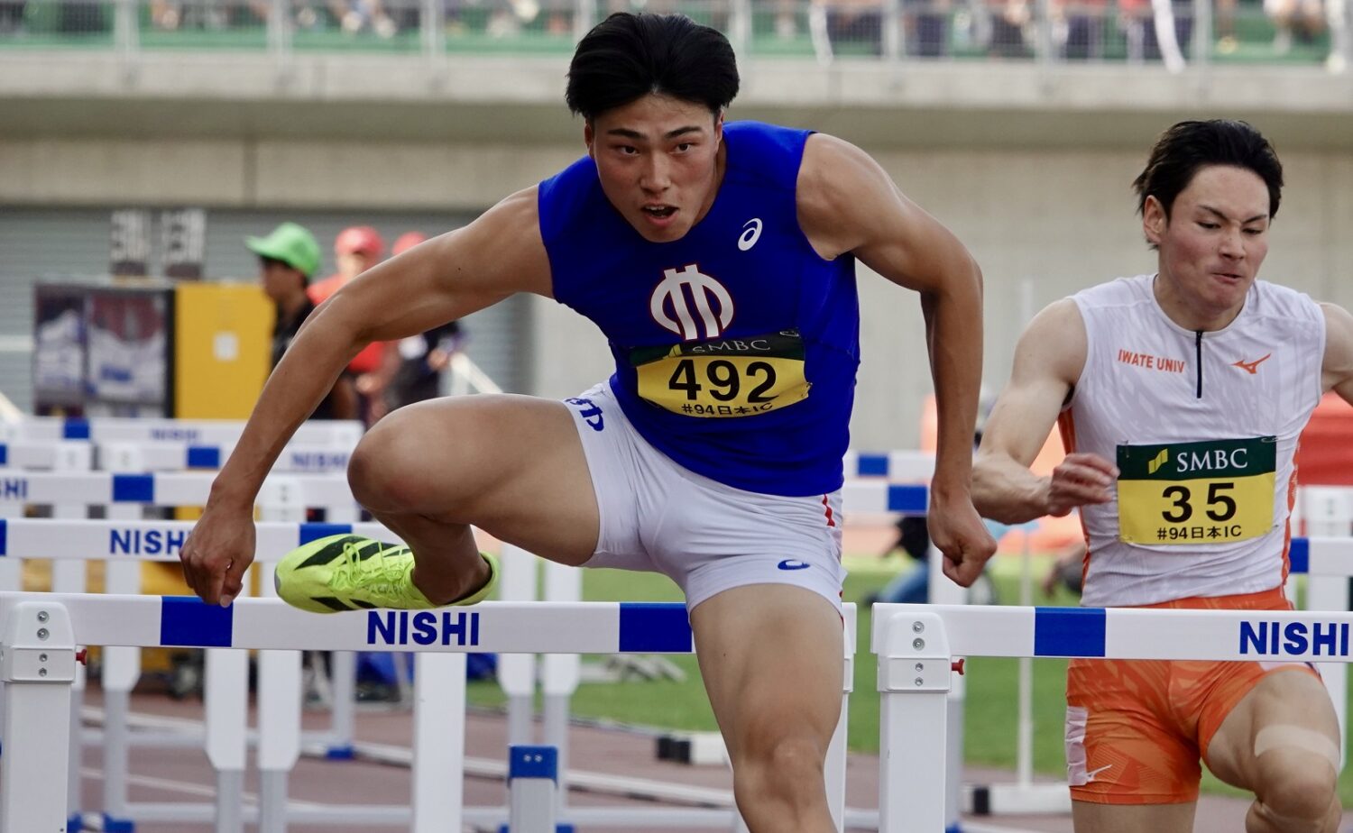 躍進著しい男子110mハードルの阿部。先輩の村竹、泉谷に次ぐ「第3の男」候補の筆頭といえる存在に‐児玉育美撮影
