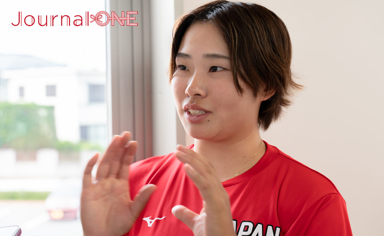 新鮮な気持ちで代表合宿を過ごしていると話す増田選手‐Journal-ONE撮影