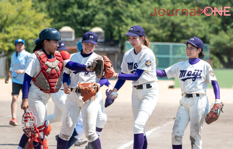 第39回全日本大学女子野球選手権で初出場初勝利を挙げた明治大学-Journal-ONE撮影