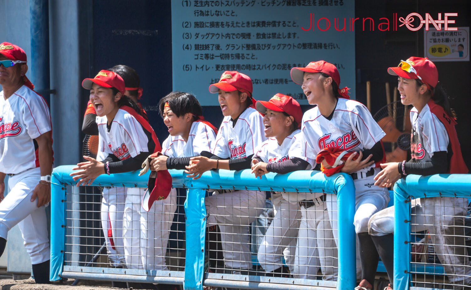 反撃に意気上がる東京女子体育大ベンチ-Journal-ONE撮影