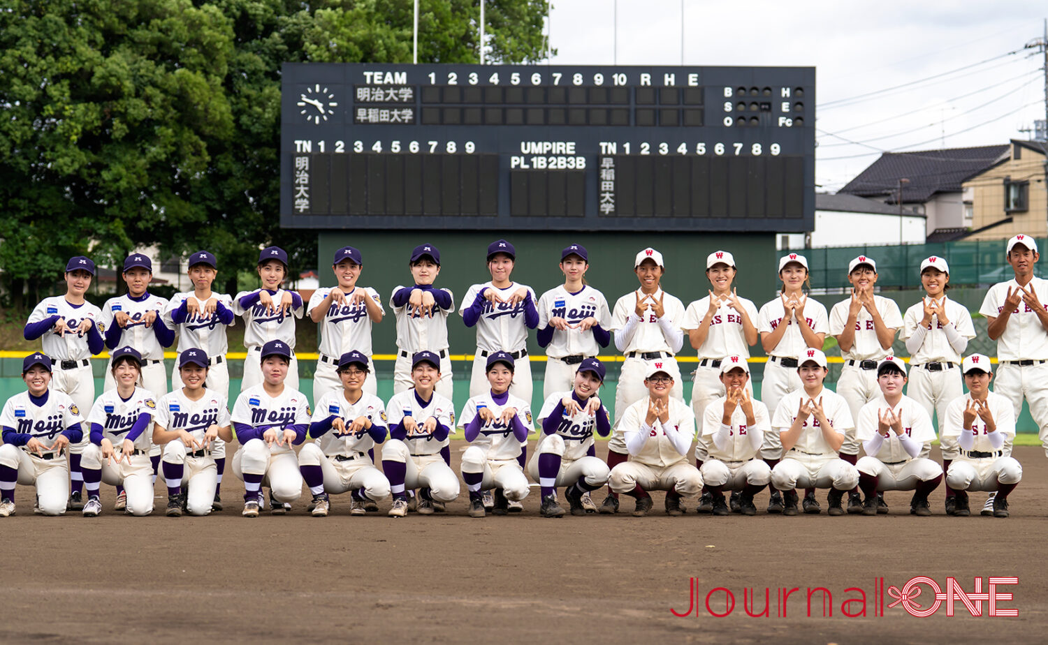 史上初の女子野球早明戦に臨む選手たち‐Journal-ONE撮影