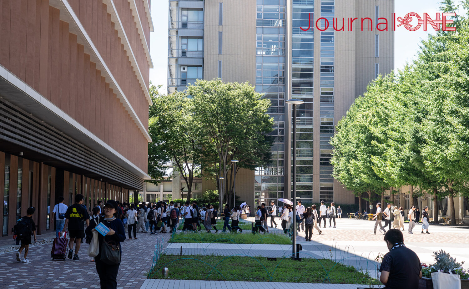 東京農業大学のオープンキャンパスに訪れる多くの人々(2025年8月2日)