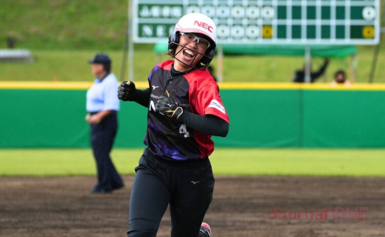 全日本総合選手権1回戦で決勝本塁打を放った柴田（NEC）-Journal-ONE撮影