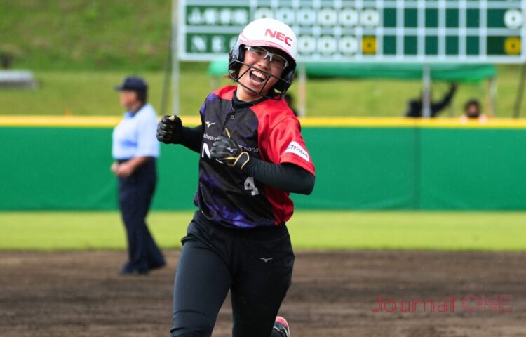 全日本総合選手権1回戦で決勝本塁打を放った柴田（NEC）-Journal-ONE撮影