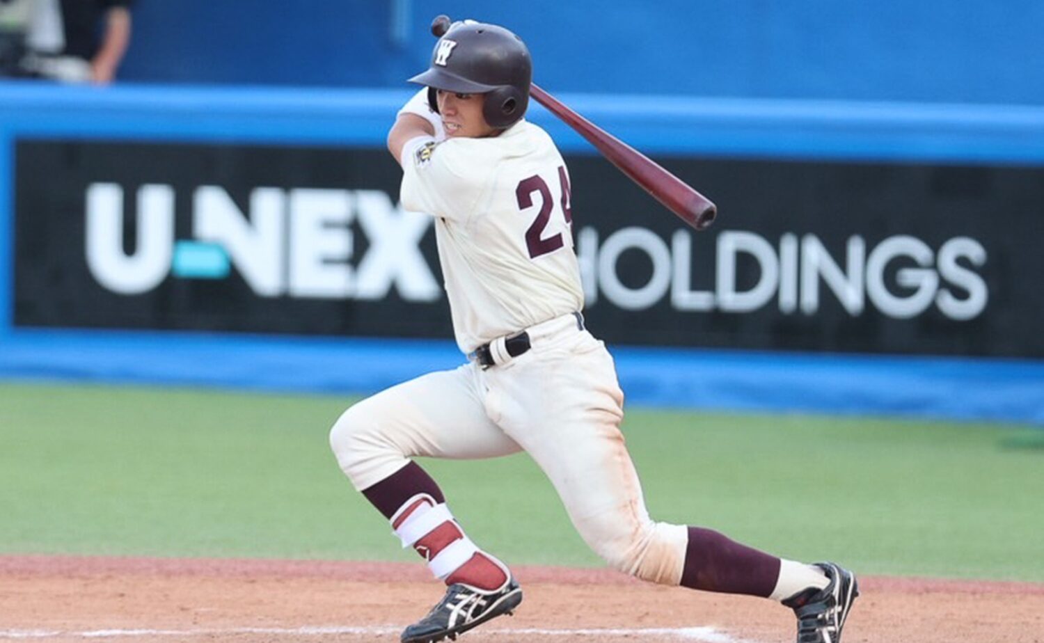 2回に適時打を放った石郷岡大成-早稲田スポーツ撮影