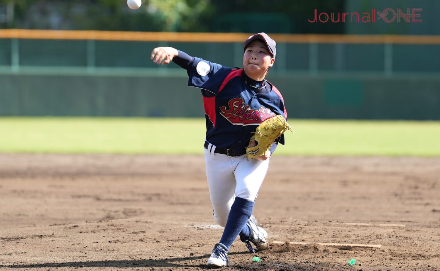 大学選手権でも力投を見せた安並（至学館大）-Journal-ONE撮影