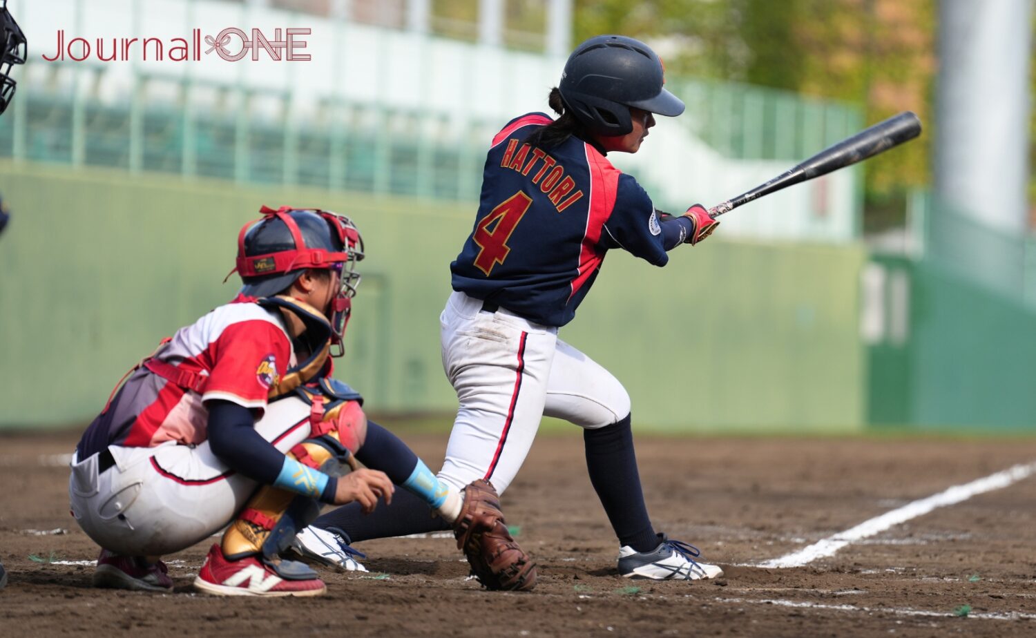 最終回、服部の左前安打で至学館大が反撃開始-Journal-ONE撮影