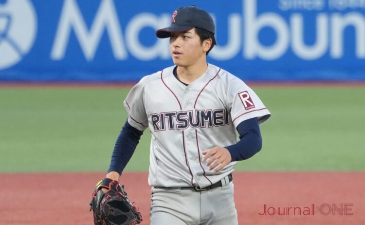 明治神宮野球大会で10者連続三振の新記録を達成した有馬(立命館大)