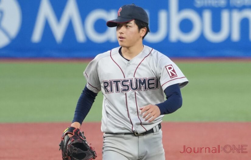 明治神宮野球大会で10者連続三振の新記録を達成した有馬（立命館大）