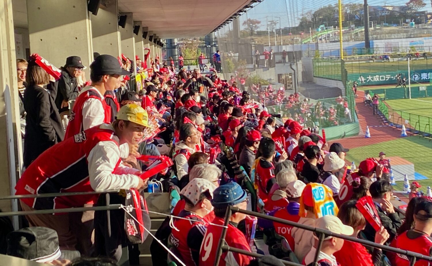 トヨタレッドテリアーズの熱烈なファンの応援‐永瀬和志撮影