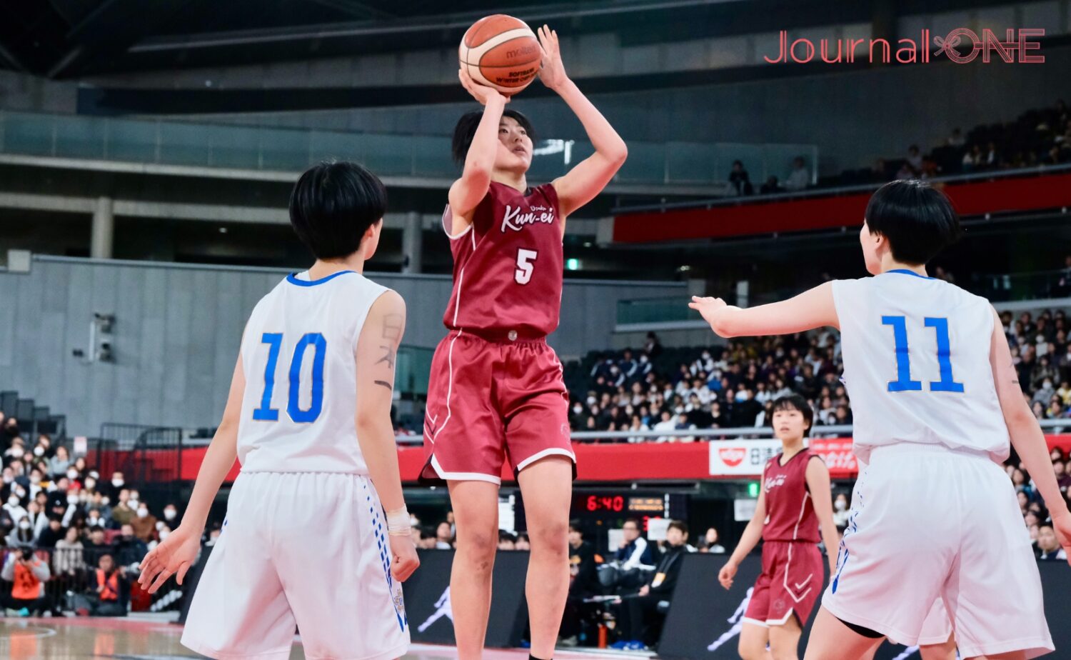 ウィンターカップ決勝で三輪(大阪薫英)がジャンプシュート