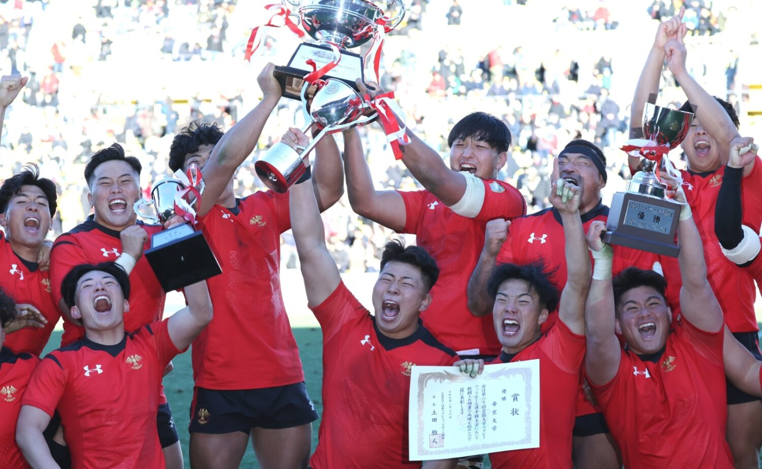 大学ラグビー選手権の
昨季は帝京が早稲田を下して4連覇を達成