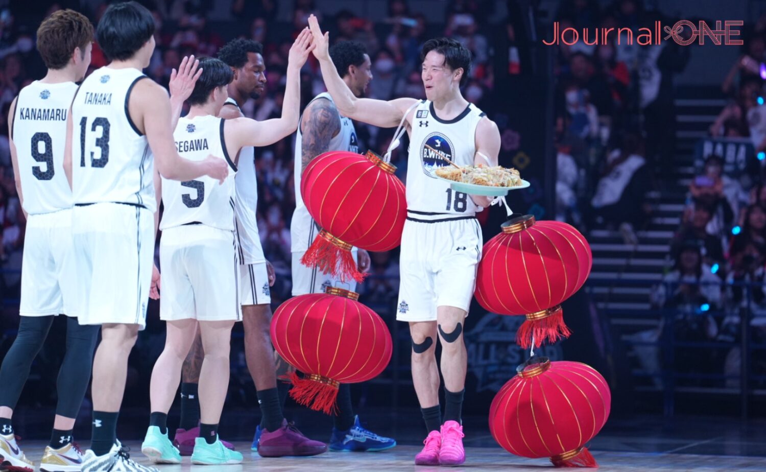 Bリーグオールスターで地元長崎をPRする馬場雄大