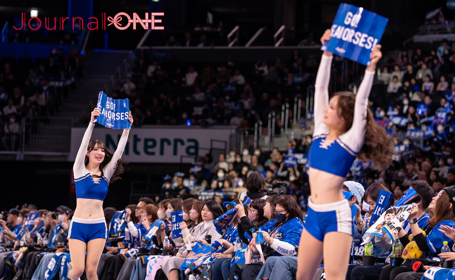 満員のIGアリーナで盛り上げるシーホーススターズのチアパフォーマンス Bリーグ第17節 2025年12月27日 三河 vs 東京
