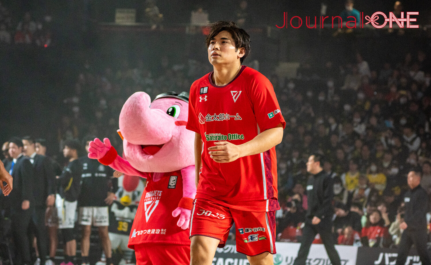 金近廉選手とジャンボくん