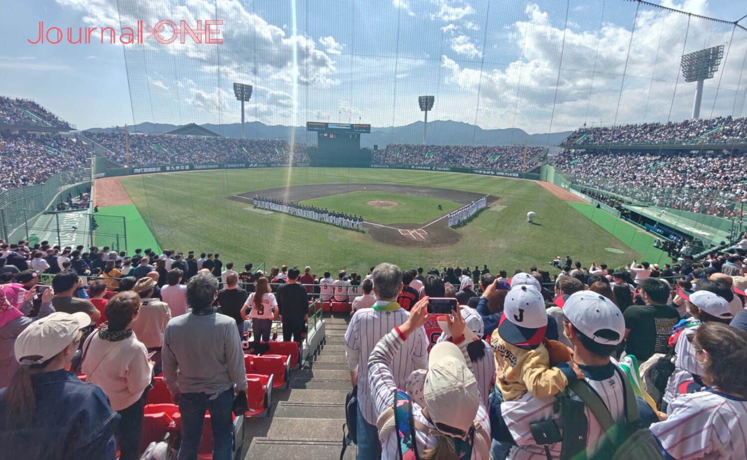 ソフトバンクとの壮行試合は超満員に-Journal-ONE撮影