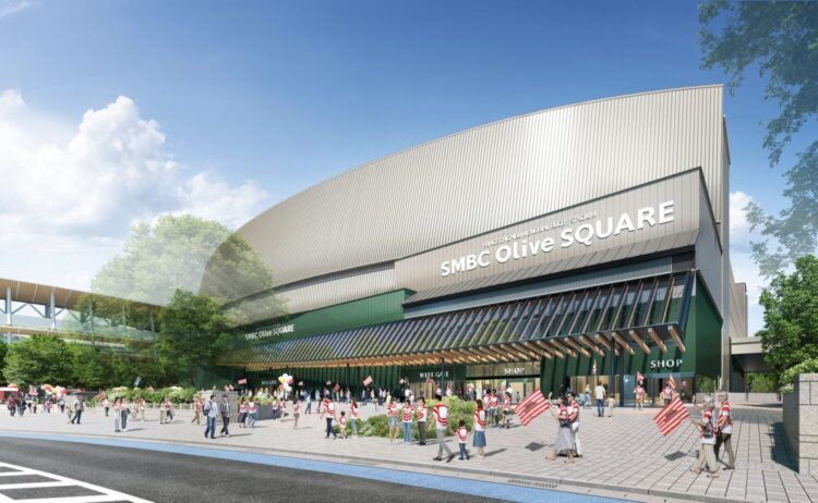 新秩父宮ラグビー場の外観パース