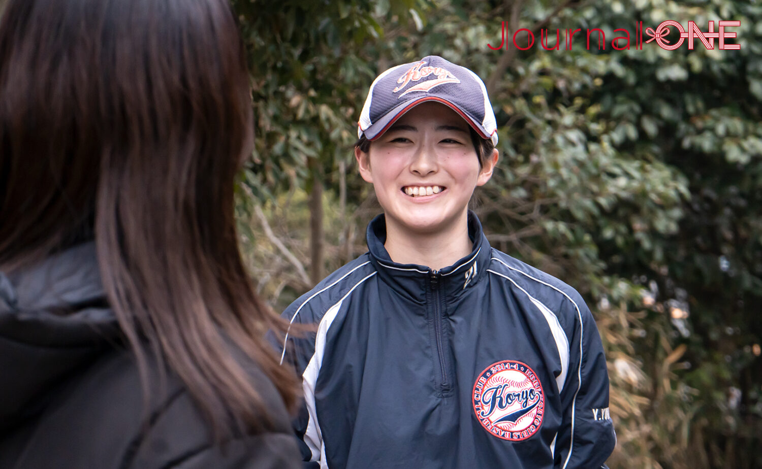 インタビューに応じる山戸優菜主将-Journal-ONE撮影