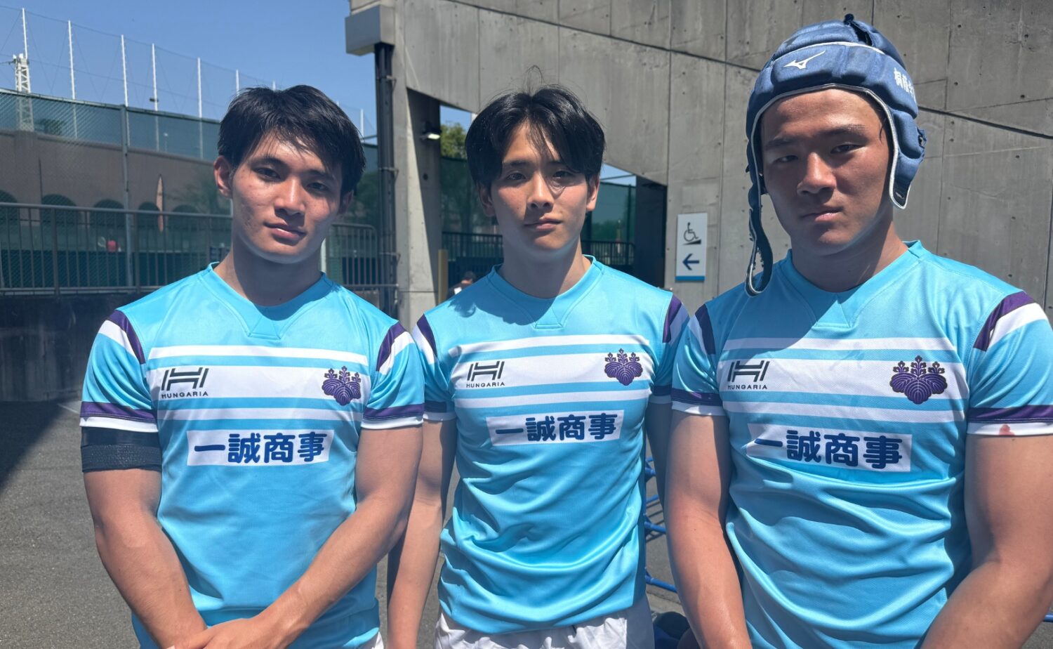 東日本大学セブンズ 筑波大学の1年生　左から宮下、元橋、足立‐斉藤健仁撮影