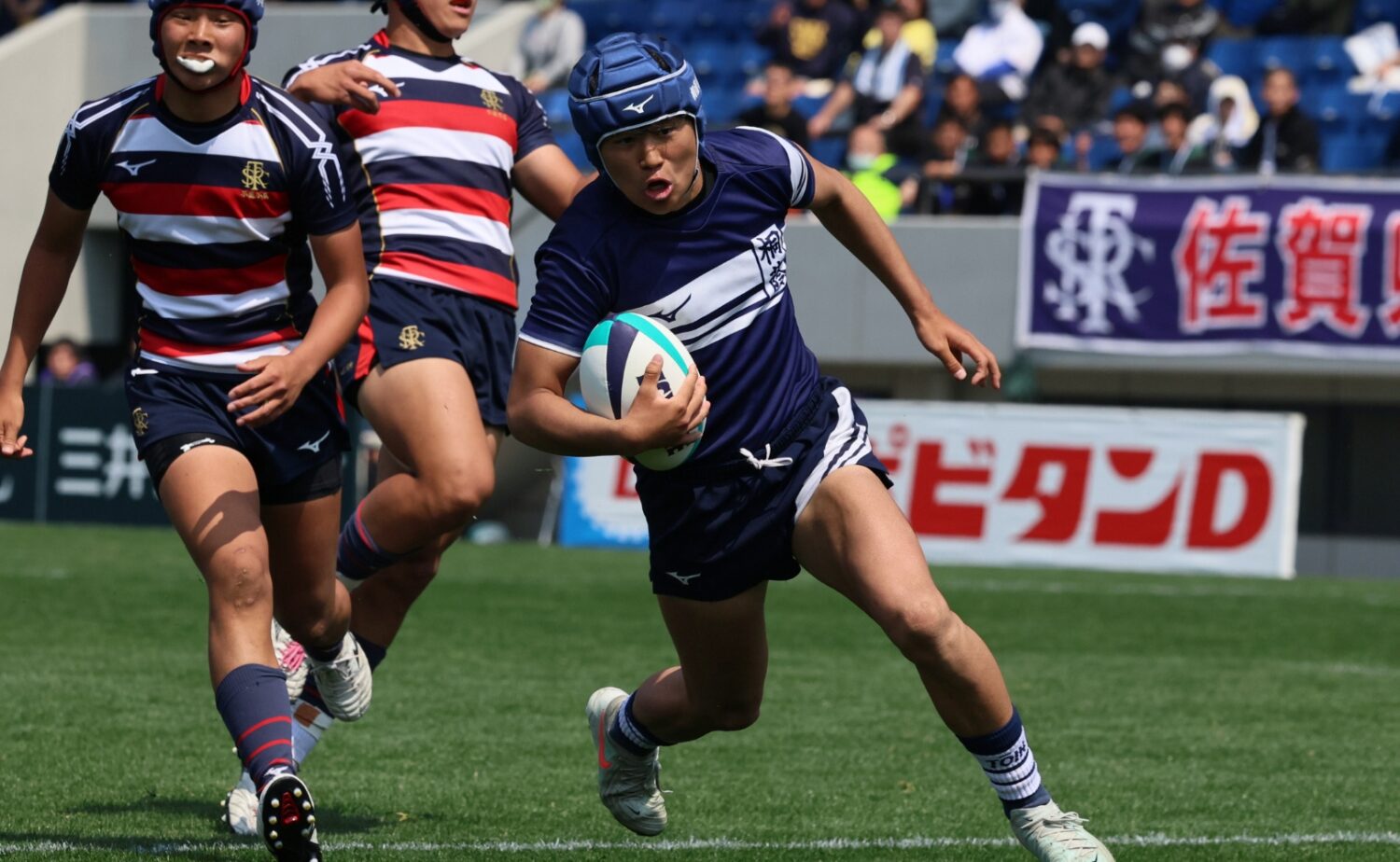 トライを挙げる桐蔭学園のFB曽我-斉藤健仁撮影