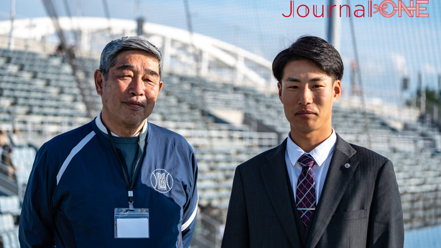 宮崎朗理事長と竹内海人学生本部委員長