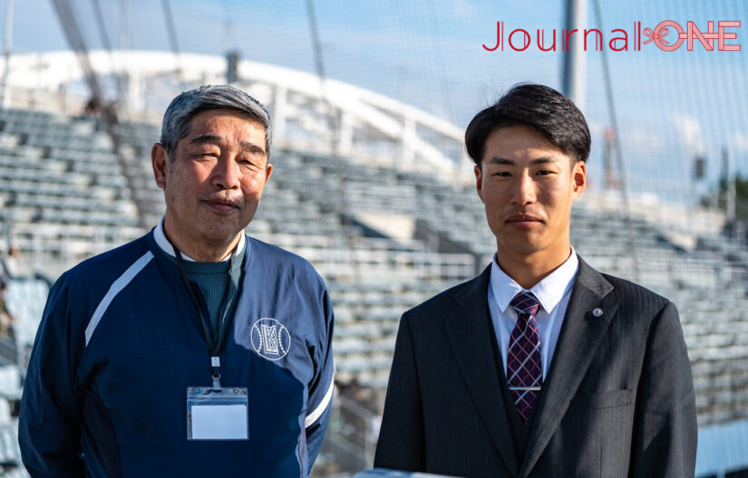 宮崎朗理事長と竹内海人学生本部委員長