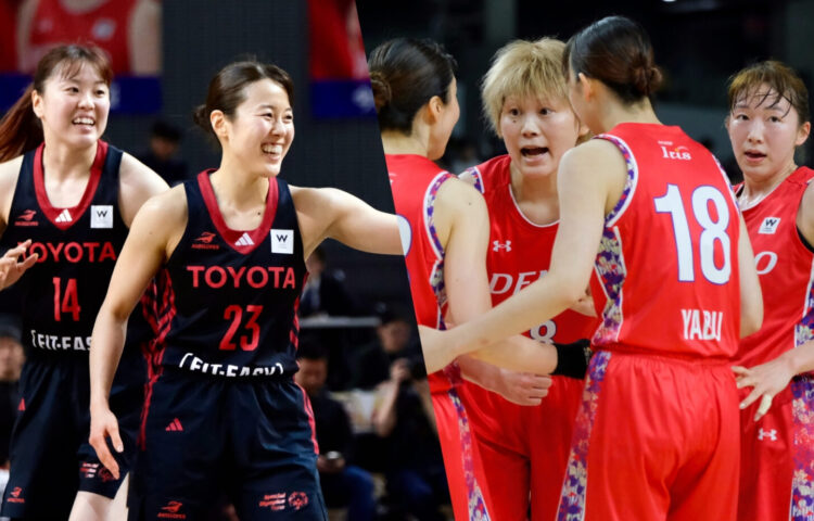 Wリーグファイナル 第1戦で活躍した髙田真希（左）と第2戦で活躍した山本麻衣-永塚和志撮影