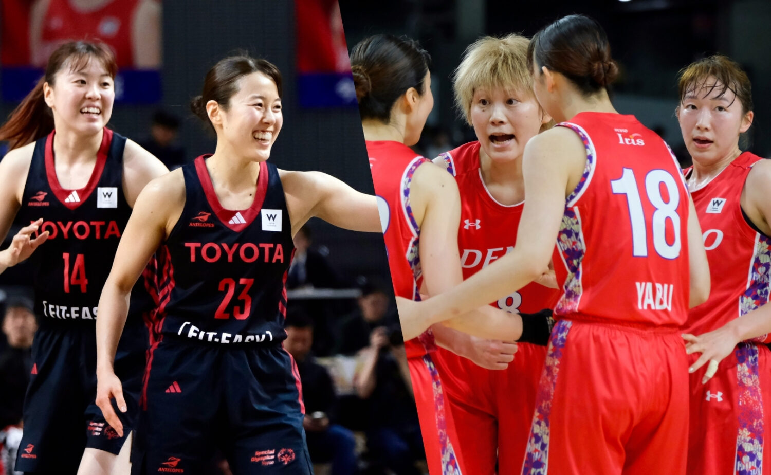 Wリーグファイナル 第1戦で活躍した髙田真希(左)と第2戦で活躍した山本麻衣-永塚和志撮影