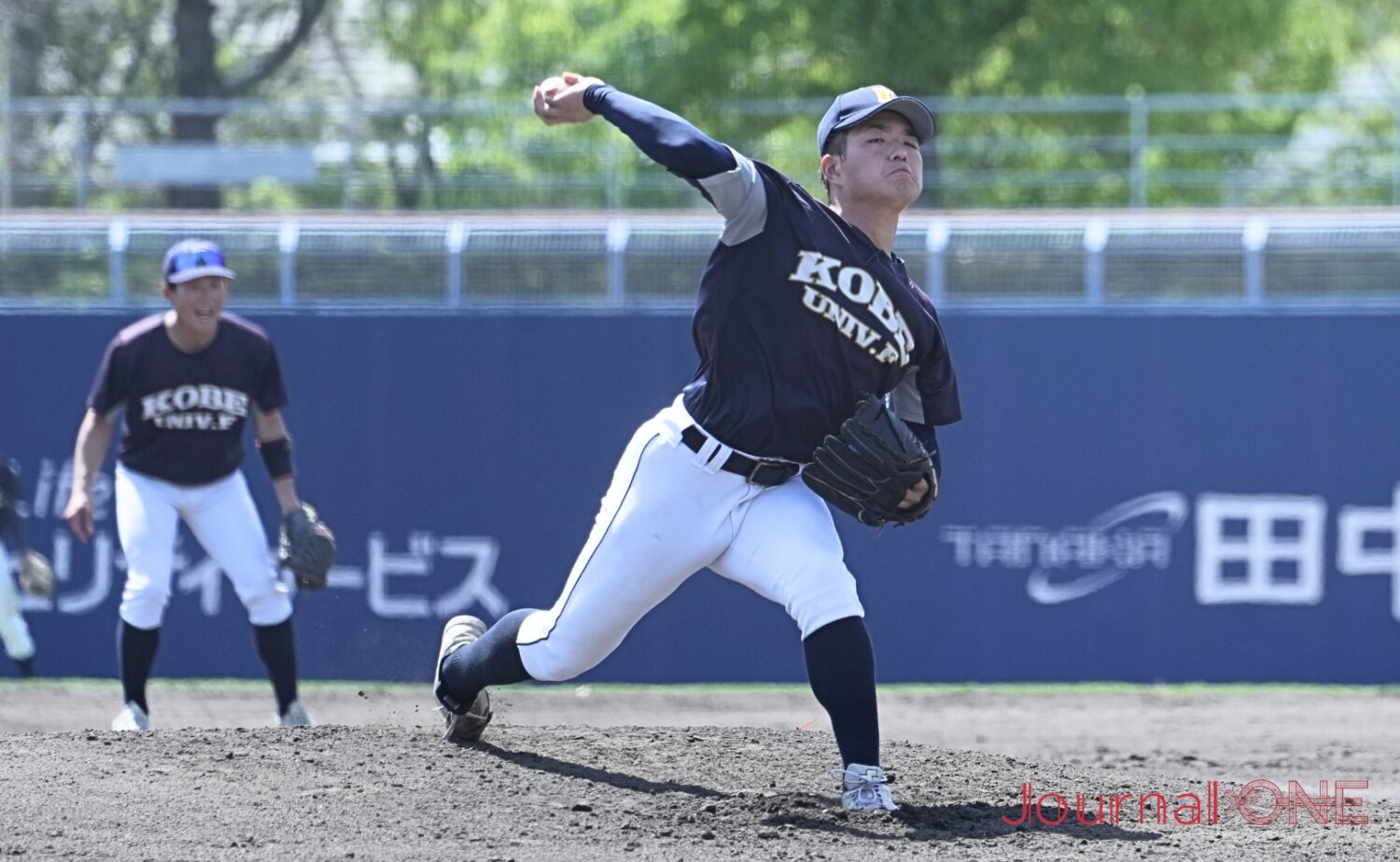 6回無失点の好投を見せた爲則（神戸医療未来大）-Journal-ONE撮影