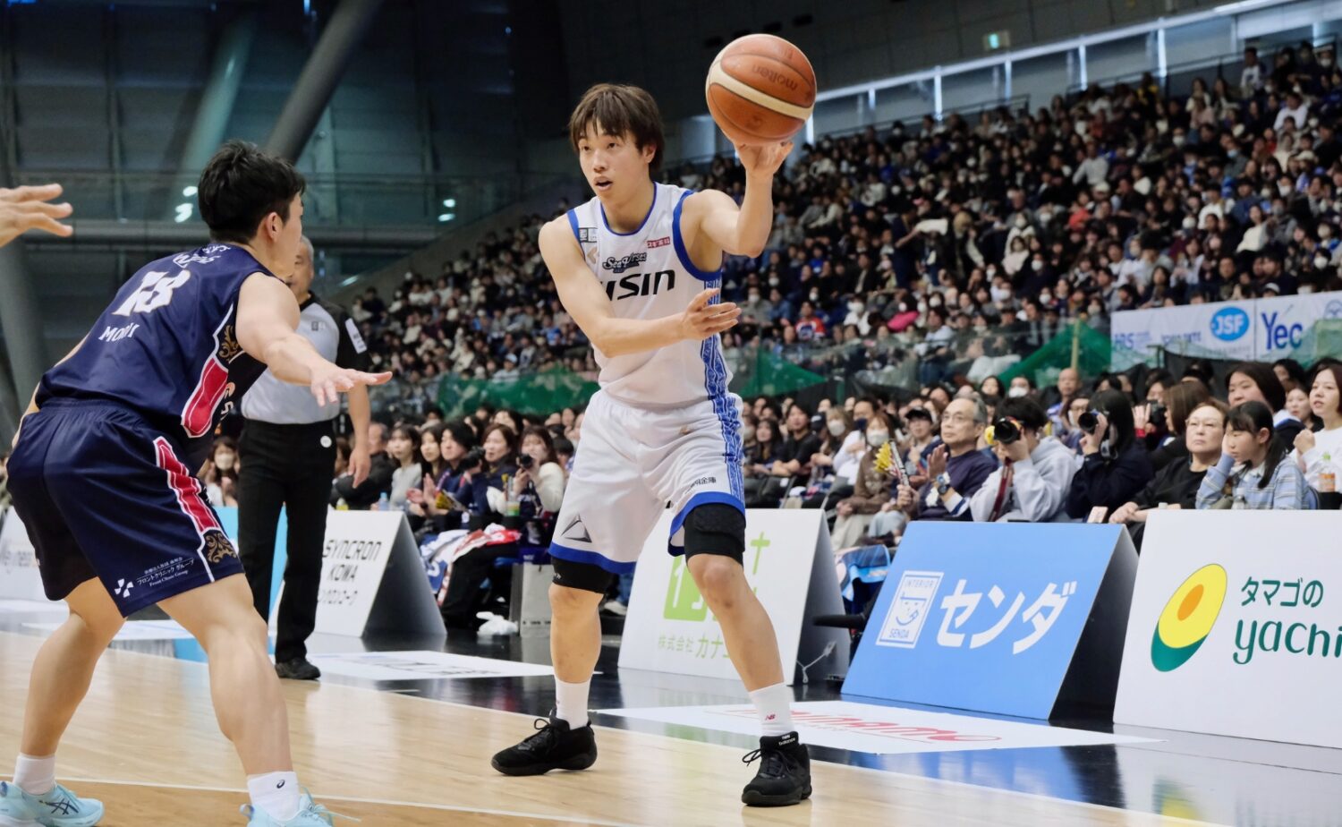 中心選手の西田もチームの雰囲気に手応え‐永塚和志撮影