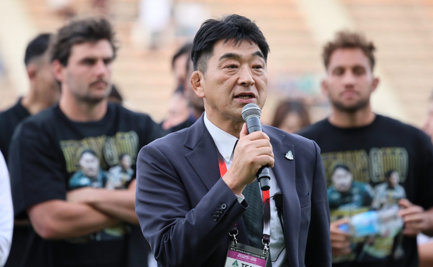 NECグリーンロケッツの太田GMが最後に挨拶‐斉藤健仁撮影